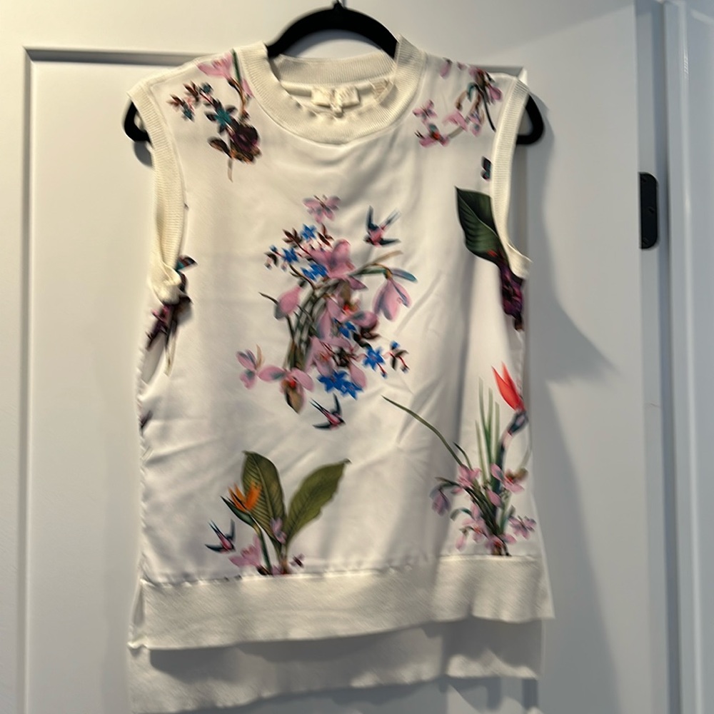 Ted Baker mixed media sleeveless blouse